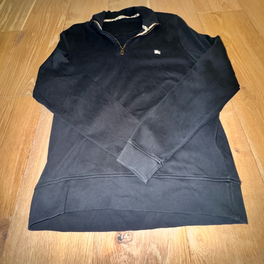 Burberry London Black Quarter-Zip Pullover